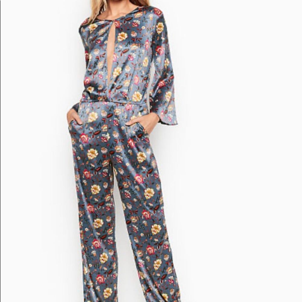 Victoria's Secret Luxe Satin Keyhole Open-Back Jumpsuit